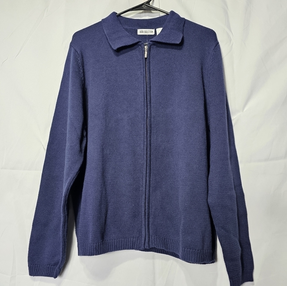 Tian Collection knitted L front Zipper sweater cotton